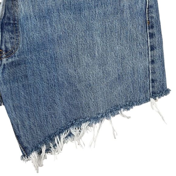 Vintage Levis 501 Cut Off Jean Shorts Size 16 High Rise Button Fly Raw Hem 1990s - Picture 4 of 8
